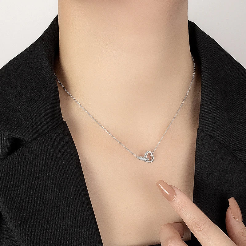 The Interlocking Hearts Moissanite Necklace