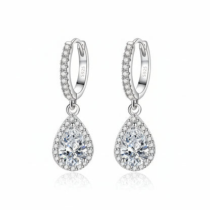 Elena Pear Drop Moissanite Earrings