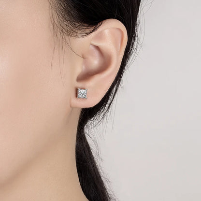 Princess Cut Moissanite Stud Earrings 2CT