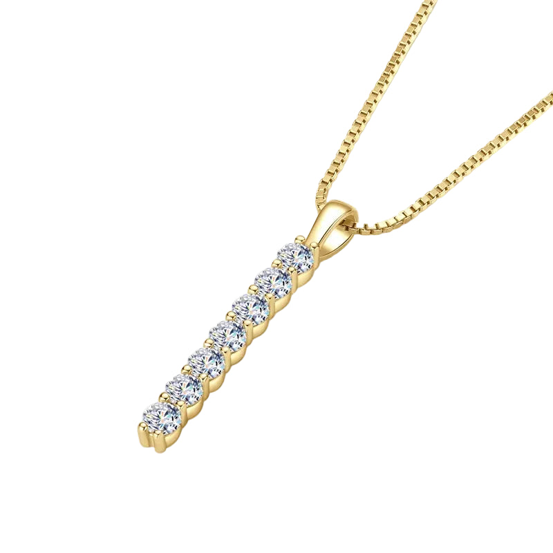 Luna Moissanite Vertical Drop Necklace