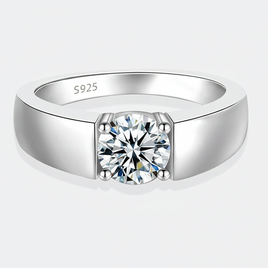 Axis Ring — 1ct Moissanite in Sterling Silver