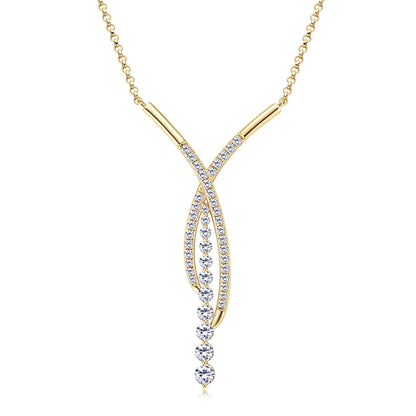 Livia Moissanite Cascade Y-Necklace
