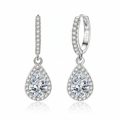 Elena Pear Drop Moissanite Earrings