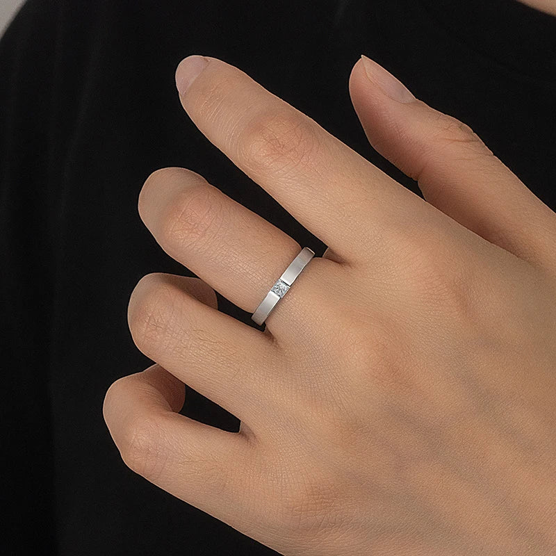 Quiet Spark Ring — Sterling Silver & Moissanite