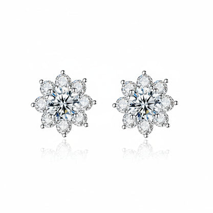 Aurora Bloom Moissanite Stud Earrings 1 CT