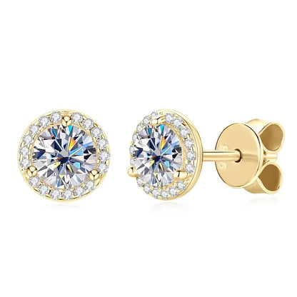 Aurelia Halo Moissanite Stud Earrings