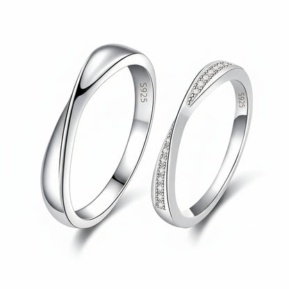 Aligned Ring — Sterling Silver & Moissanite