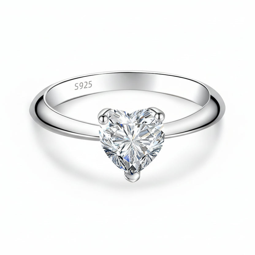 Isabella Heart Solitaire Ring 1 CT
