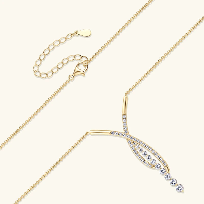 Livia Moissanite Cascade Y-Necklace