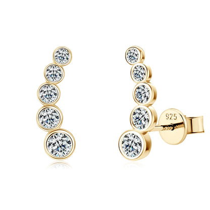 Aurora Moissanite Ear Climber Earrings