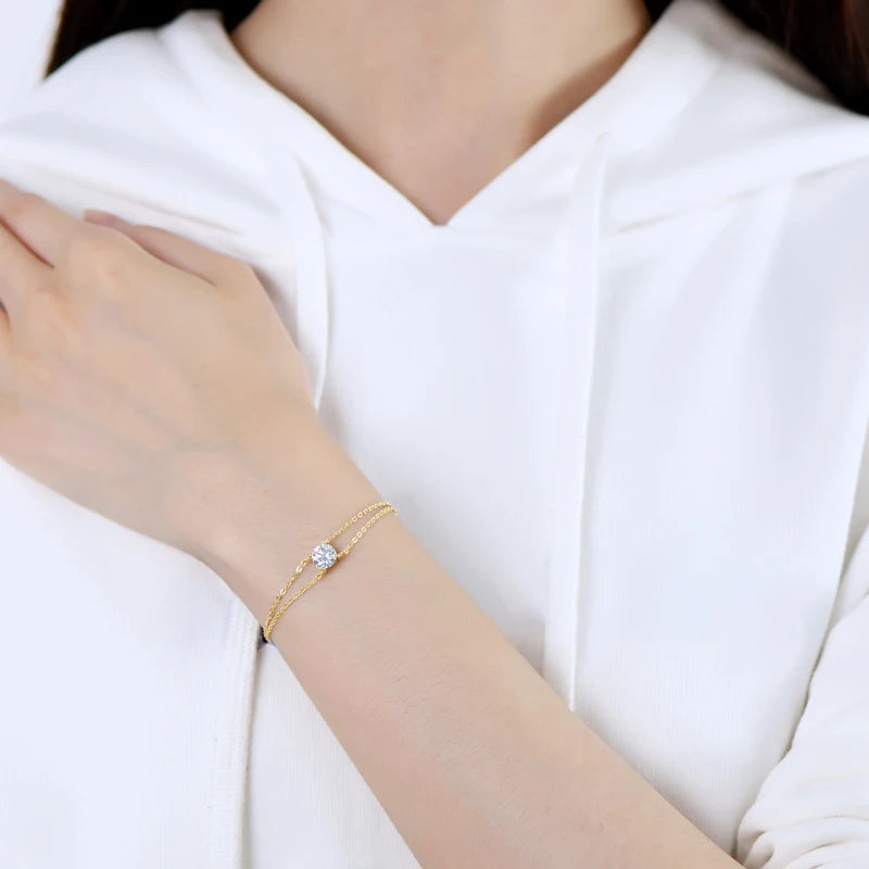 Double Chain Moissanite Bracelet