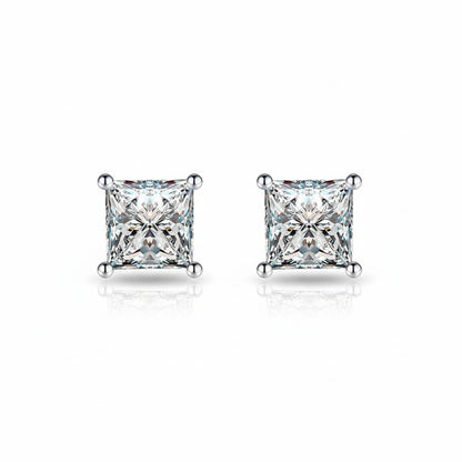 Princess Cut Moissanite Stud Earrings 2CT