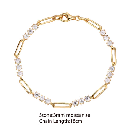 Elena Moissanite Link Bracelet