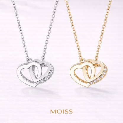 The Interlocking Hearts Moissanite Necklace