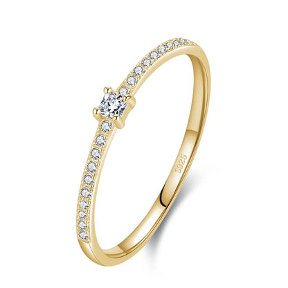 Thin Pavé Star Ring in 925 Sterling Silver